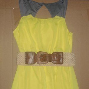 beautiful dress with belt and shoes